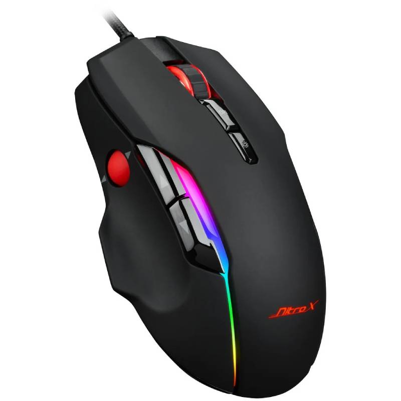 Souris Gamer Filaire NITROX Rétroéclairée GT-200 - Noir 1 souris gamer filaire retroeclairee nitrox gt noir hyhy