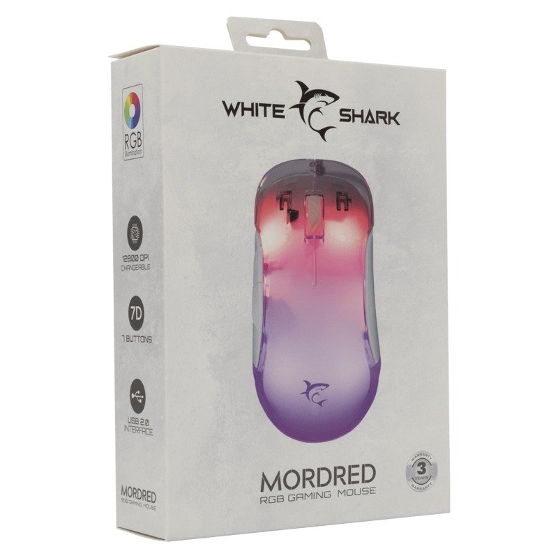 Souris Gamer Filaire WHITE SHARK MORDRED GM-5017 - Blanc 6 souris gamer filaire white shark mordred gm blanc q