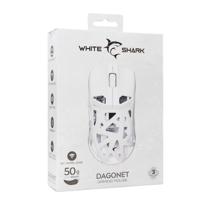 Souris Gamer Sans Fil WHITE SHARK DAGONET WGM-5019W - Blanc 6 souris gamer sans fil white shark dagonet wgm blanc h