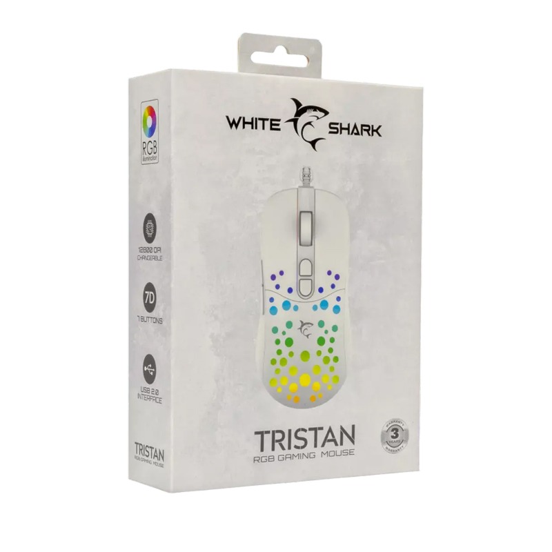 Souris Gamer WHITE SHARK GM-9004 Tristan - Blanc 4 souris gamer white shark gm tristan blanc u