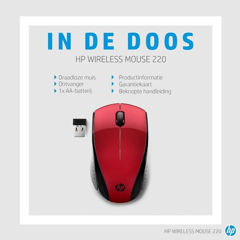 Souris Optique HP Sans Fil Sunset 220 - Rouge 6 souris optique hp sans fil sunset rouge r