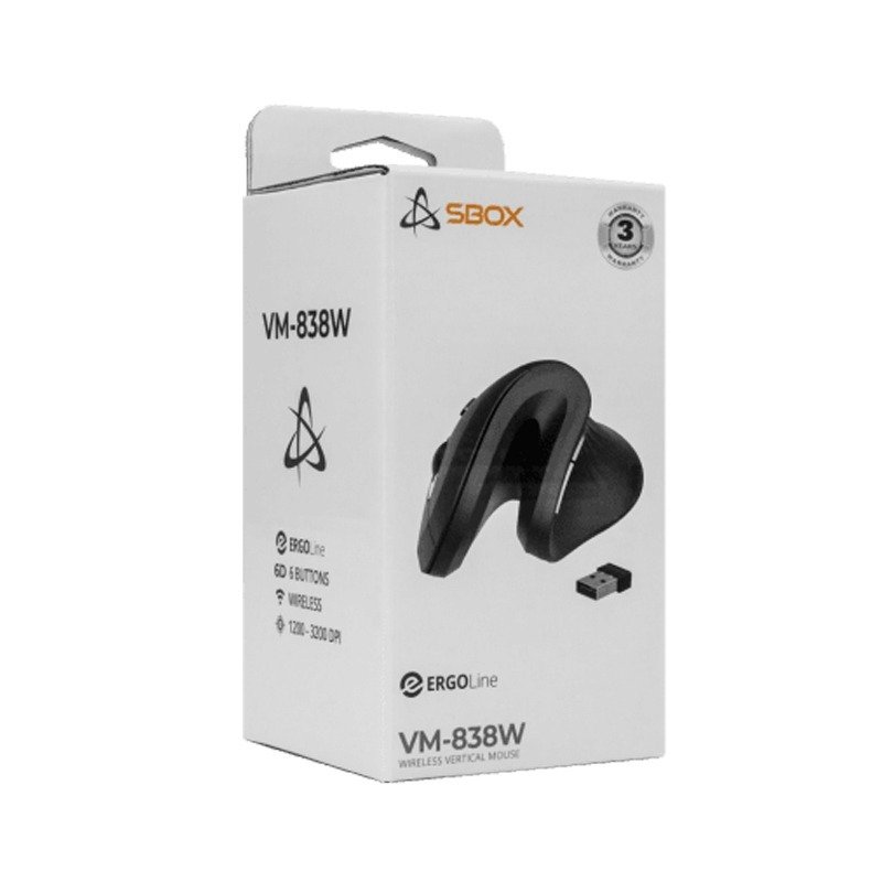 Souris Sans Fil Optique SBOX VM-838 Verticale - Noir 5 souris sans fil optique sbox vm verticale noir
