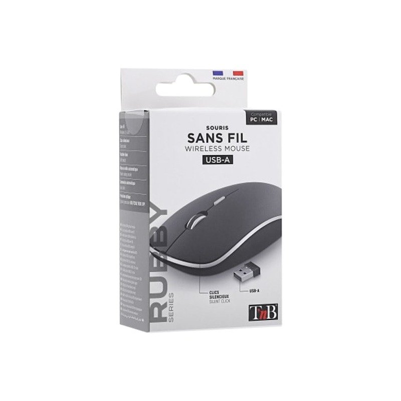 Souris Sans Fil TNB silent click RUBBY MWRUBBY2 - Noir&Silver 3 souris sans fil tnb silent click rubby mwrubby noir silver t