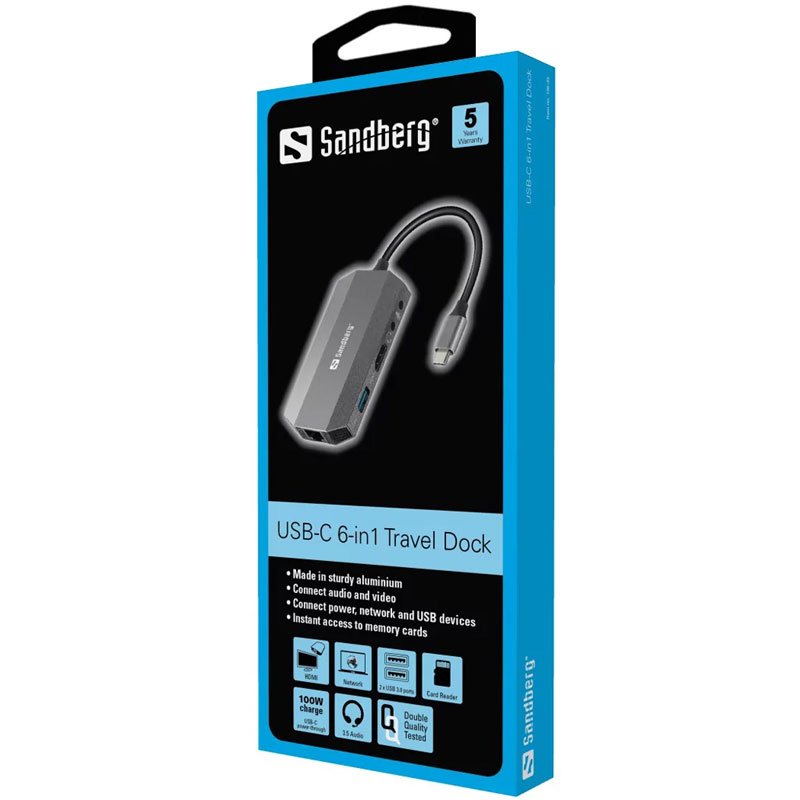 Station d'accueil SANDBERG Dock USB-C 6 IN 1 2 station d accueil sandberg dock usb c in