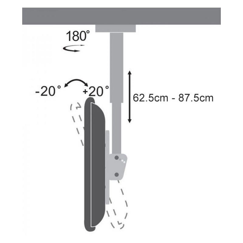 Support De Plafond SBOX CPLB-28S Pour TV 23''- 43'' 2 support de plafond sbox pour tv