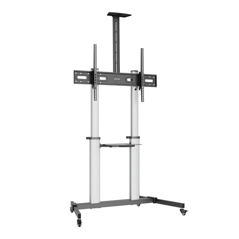 Support Mobile MANHATTAN En Aluminium Avec Etagères Pour TV 60" - 100" (462563) 3 support mobile manhattan en aluminium avec etageres pour tv