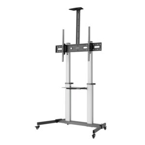 support mobile manhattan en aluminium avec etageres pour tv