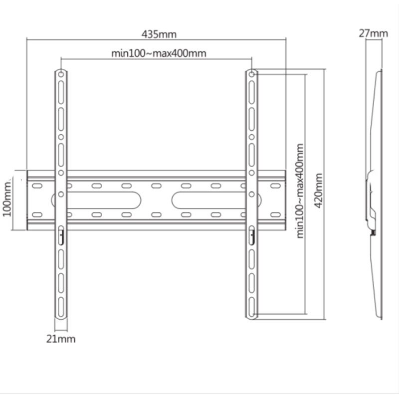 Support Mural Fixe SBOX PLB-2544F-2 Pour TV 32" - 70" 3 support mural fixe sbox plb f pour tv