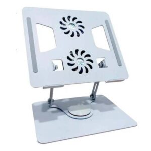 support pour pc portable rotatif degre avec ventillateurs gris