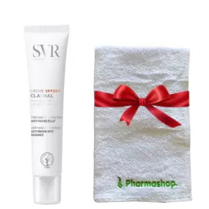 SVR CLAIRIAL CREME ANTI TACHES BRUNES SPF50+ 40ML+PHARMASHOP SERVIETTE DE VISAGE (OFFERT) 3 svr clairial creme anti taches brunes spf mlpharmashop serviette de visage offert