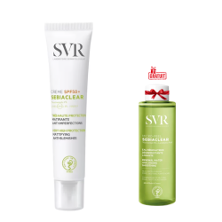 SVR SEBIACLEAR CREME SOLAIRE MATIFIANTE SPF50 40ML+SEBIACLEAR MICRO PEEL 30ML (OFFERT) 2 svr sebiaclear creme solaire matifiante spf mlsebiaclear micro peel ml offert