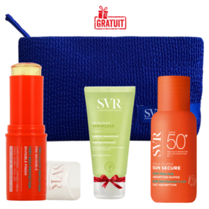 svr sun secure aqua fluide spf mleasy stick spf gsebiaclear gel moussant ml offerttrousse en bleu offert