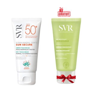 svr sun secure ecran mineral teinte peaux normales a mixtes spf mlsebiaclear gel moussant ml offert