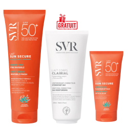 SVR SUN SECURE LAIT HYDRATANT INVISIBLE SPF50+ 250ML+ECURE BLUR SPF50+ 50ML+CLAIRIAL LAIT DE CORPS 200ML (OFFERT) 2 svr sun secure lait hydratant invisible spf mlecure blur spf mlclairial lait de corps ml offert