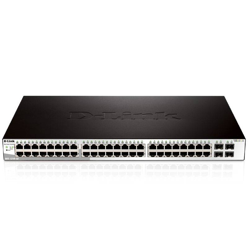 Switch intelligent D-Link DGS-1210-52 48 ports 10/100/1000Base-T 4 ports 1000Base-T/SFP 1 switch administrable intelligent d link dgs gigabit ports