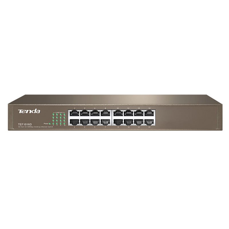 Switch de bureau TENDA TEF1016D 16 Ports Fast Ethernet 10/100 Mbps (TEF1016D) 1 switch de bureau tenda tefd ports d ethernet rapide marron tefd