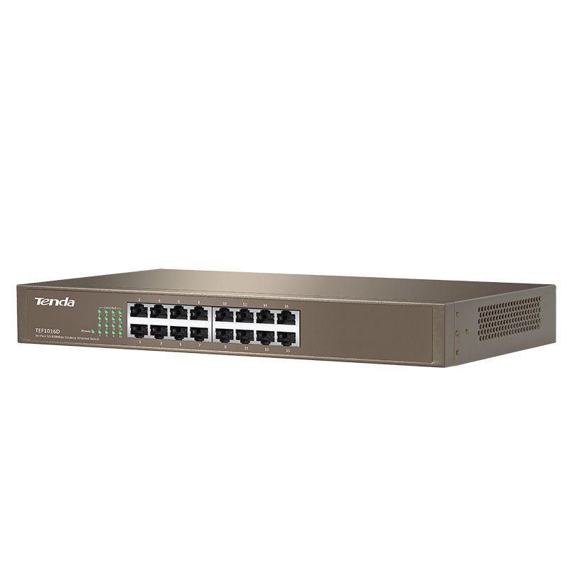 Switch de bureau TENDA TEF1016D 16 Ports Fast Ethernet 10/100 Mbps (TEF1016D) 3 switch de bureau tenda tefd ports d ethernet rapide marron tefd