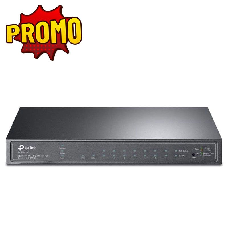 Switch TP-LINK TL-SG2210P 8 ports Gigabit PoE + 2 Ports SFP - Noir 1 switch tp link tl sgp ports gigabit poe ports sfp noir