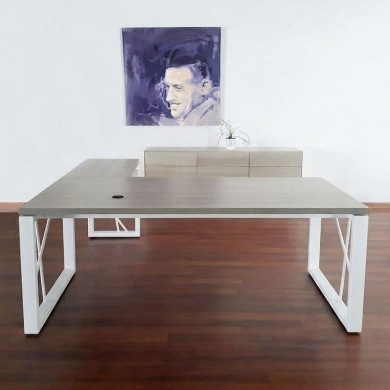 Table De Bureau Feragone En MDF - Pin Blanchi 1 table de bureau feragone en mdf pin blanchi