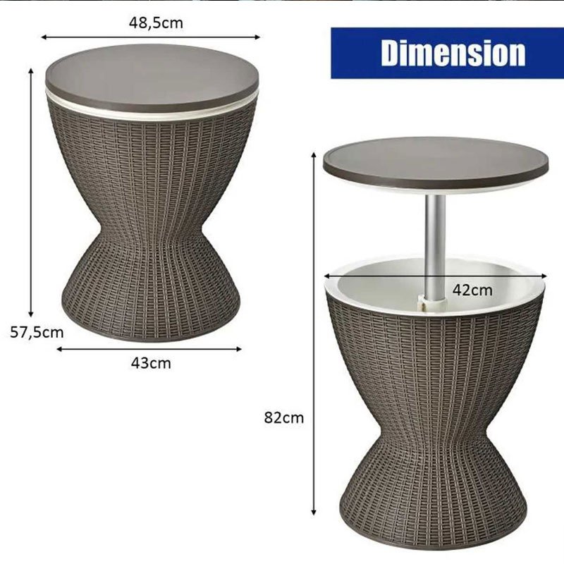 Table En PVC Avec Glacière 30 Litres - Marron 2 table en pvc avec glaciere marron