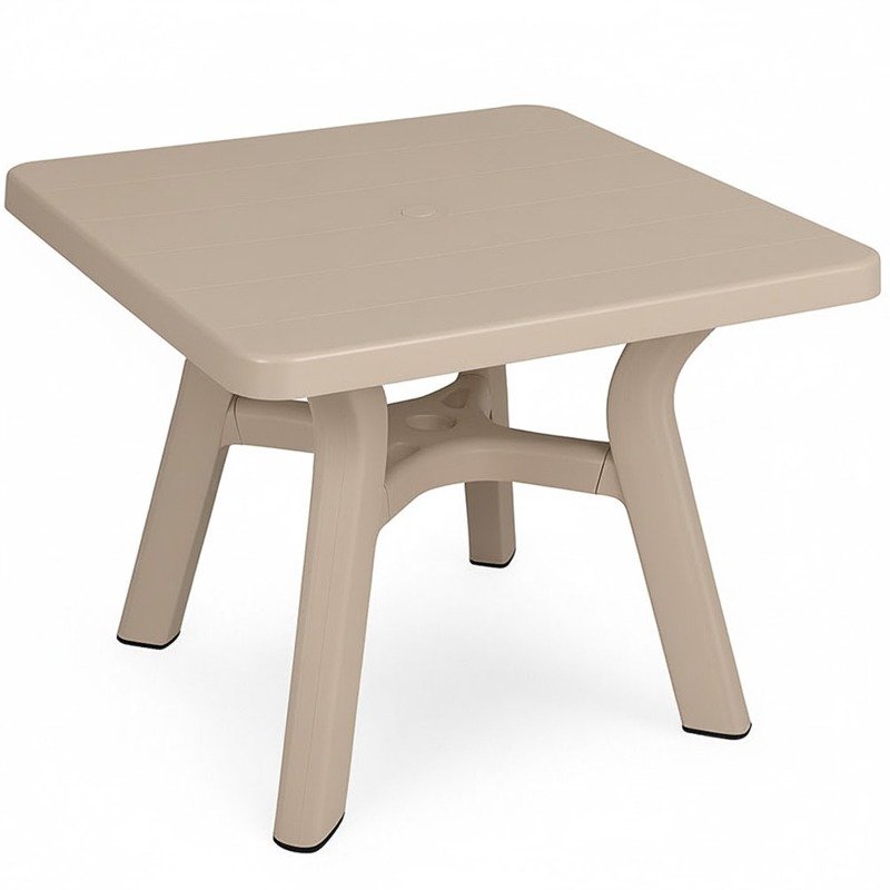 Table Plastique Carré Sarra - Beige 1 table plastique carre sarra beige e