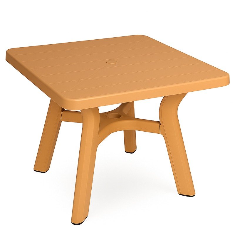 Table Plastique Carré Sarra - Caramel 1 table plastique carre sarra caramel