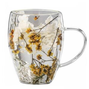 tasse a cafe double paroi fleur blanc ml