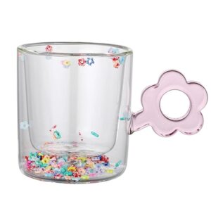 tasse a cafe double paroi fleur rose