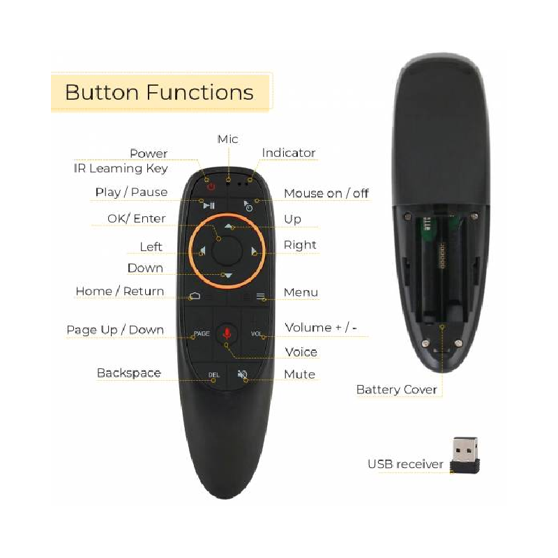 Télécommande Pour Android TV Box + dongle USB - Bluetooth - Noir 3 telecommande pour tv noir