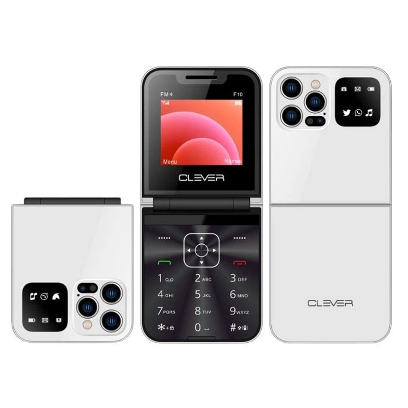 Téléphone Portable Clever F10 - Blanc 1 telephone portable clever f blanc