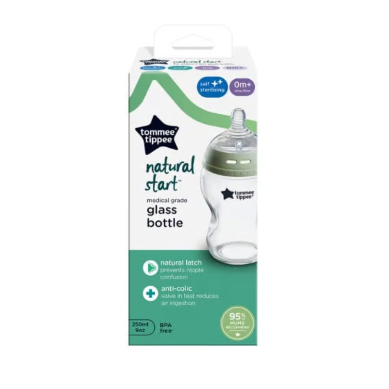 TOMMEE TIPPEE COLSE TO NATURE BIBERON BLAN EN VERRE 0M+ 250ML 1 tommee tippee colse to nature biberon blanc en verre m ml