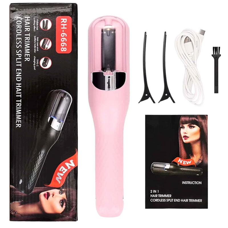 Tondeuse à Cheveux Sans Fil Pour Pointes Fourchues - Rose 1 tondeuse a cheveux sans fil pour pointes fourchues noir a