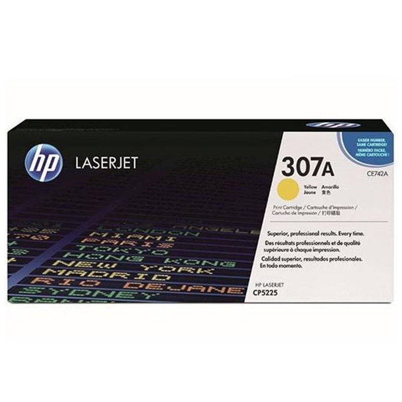 Toner Original HP LaserJet 307A Jaune (CE742A) 1 toner hp laserjet a jaune t