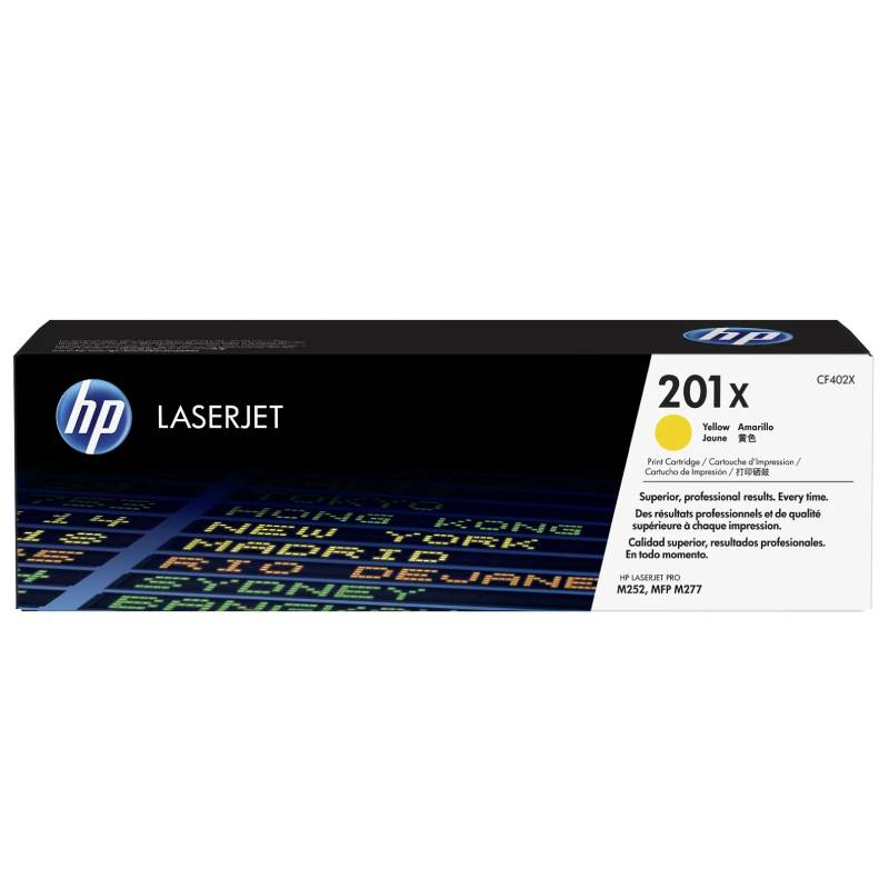 Toner LaserJet ORIGINAL HP 201X à Haute Capacité - Jaune (CF402X) 1 toner laser original hp x a haute capacite jaune cfx