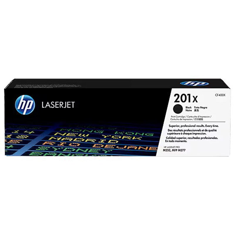 Toner Laser ORIGINAL HP 201X À Haute Capacité - Noir (CF400X) 1 toner laser original hp x a haute capacite noir cfx