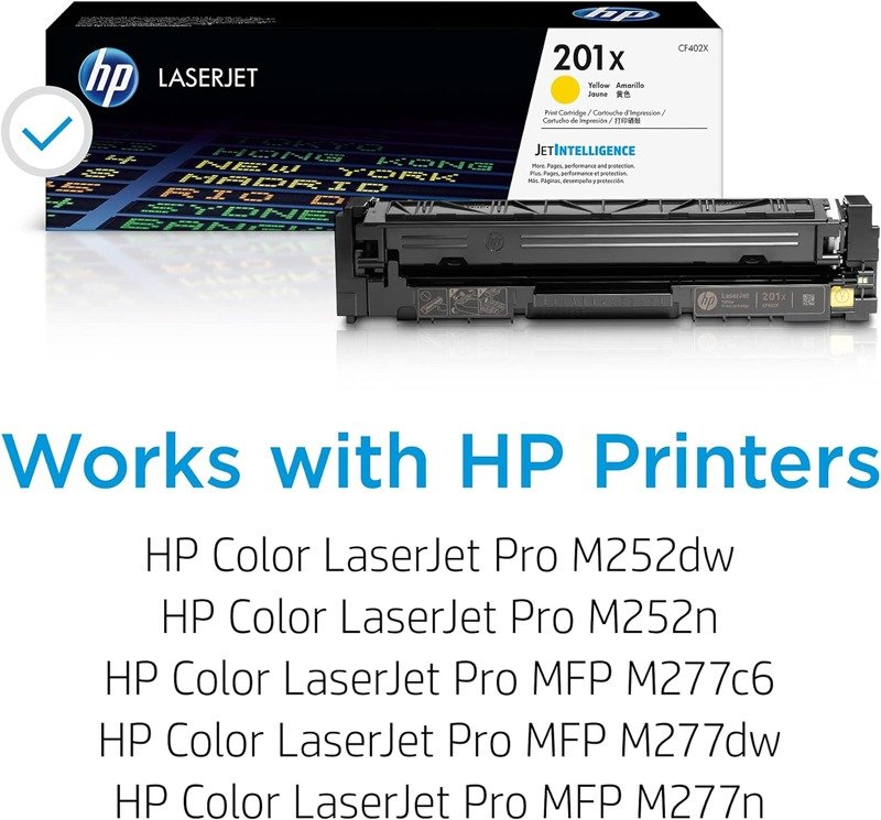 Toner LaserJet ORIGINAL HP 201X à Haute Capacité - Jaune (CF402X) 2 toner laserjet original hp x jaune