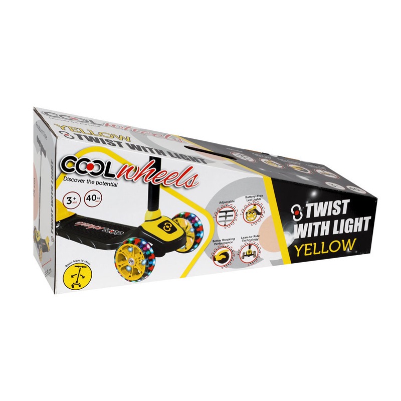 Trottinette Pour Enfant COOL WHEELS En Acier - Jaune 2 trottinette pour enfant cool wheels en acier lumineux jaune s