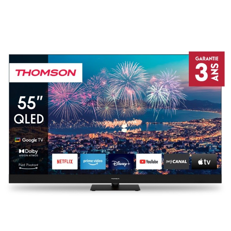TV THOMSON 55QG6C14 55″ GOOGLE TV QLED PLUS - Noir 1 tv thomson qgc google tv qled plus noir x