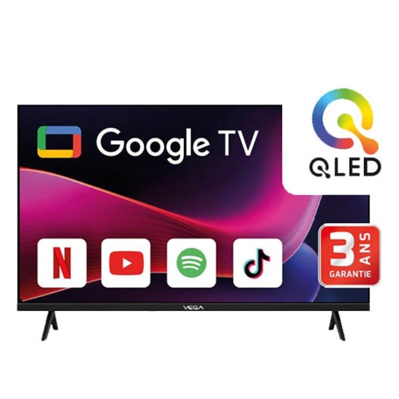 TV VEGA 75" Smart Qled 4K UHD Avec Récepteur Intégré - Noir 1 tv vega smart qled uhd k avec recepteur integre noir