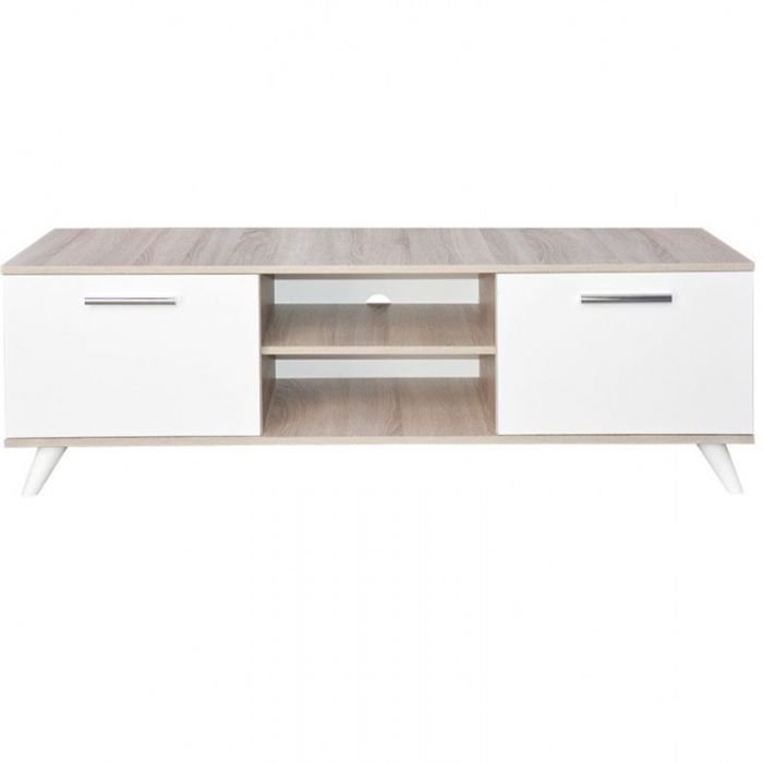 Table TV SOTUFAB JOY - Chêne brut & Blanc 1 tvcb bc