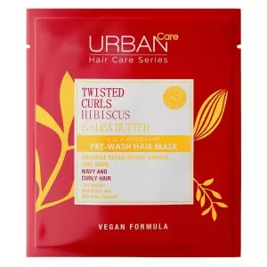 URBAN CARE PRE-WASH CURLY HAIR MASK TWISTED CURLS HIBISCUS & SHEA BUTTER 50ML 3 urban care pre wash curly hair mask twisted curls hibiscus shea butter ml