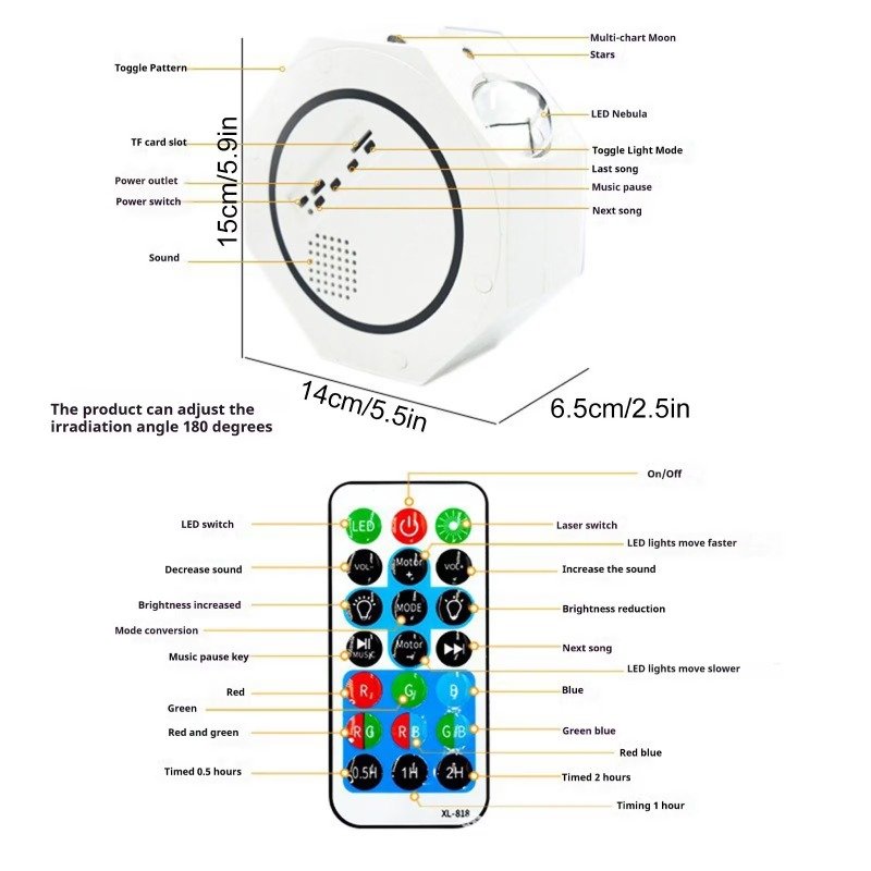 Veilleuse avec projection du ciel OCTAGON Bluetooth 3 veilleuse avec projection du ciel octagon bluetooth