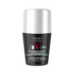VICHY HOMME DEODORANT INVISIBLE RESIST DERMO-DETRANSPIRANT 72H ROLL ON 50ML 2 vichy homme deodorant invisible resist dermo detranspirant h roll on ml