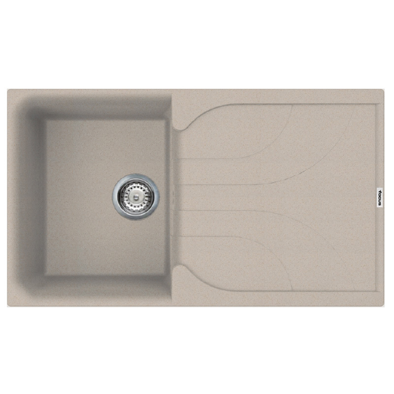 Évier De Cuisine Encastrable FOCUS Graniteck 1 Bac + égouttoir 86cm - Avana 1 vier de cuisine encastrable focus graniteck bac gouttoir cm avana