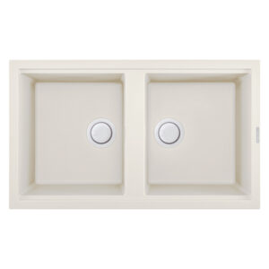 vier de cuisine encastrable focus graniteck bacs blanc