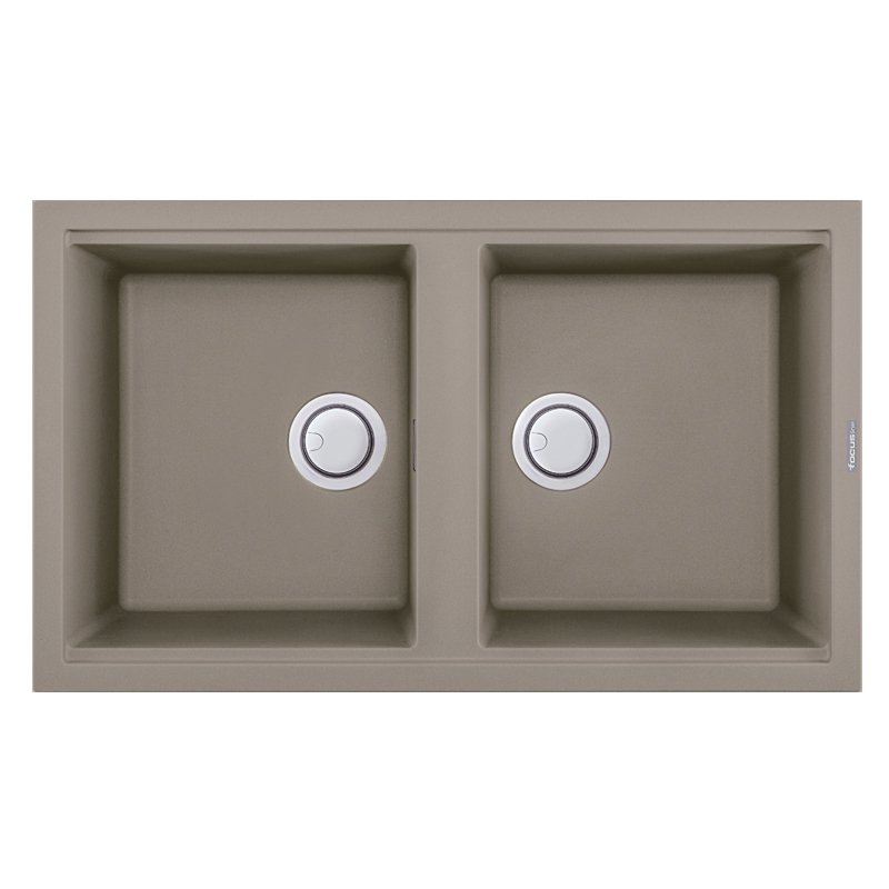 Évier De Cuisine Encastrable FOCUS Graniteck 2 Bacs - Tortora 1 vier de cuisine encastrable focus graniteck bacs tortora